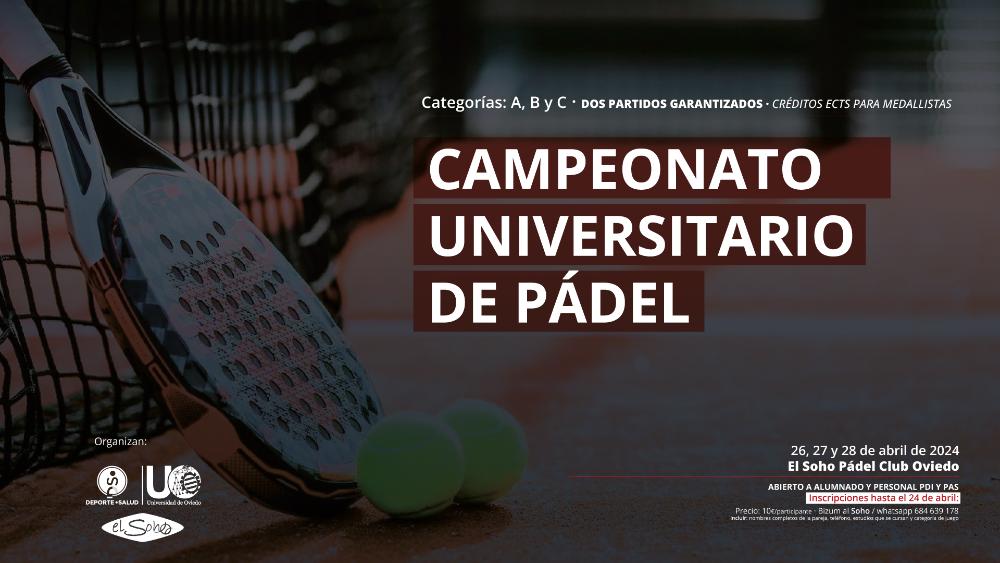 Imagen CAMPEONATO UNIVERSITARIO DE PÁDEL 2023-2024
