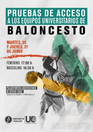 Imagen PRUEBAS DE ACCESO A LOS EQUIPOS DE BALONCESTO DE LA UNIVERSIDAD DE OVIEDO